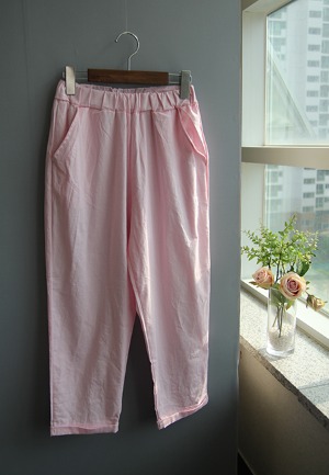 린넨스판세미-pants(핑크)
